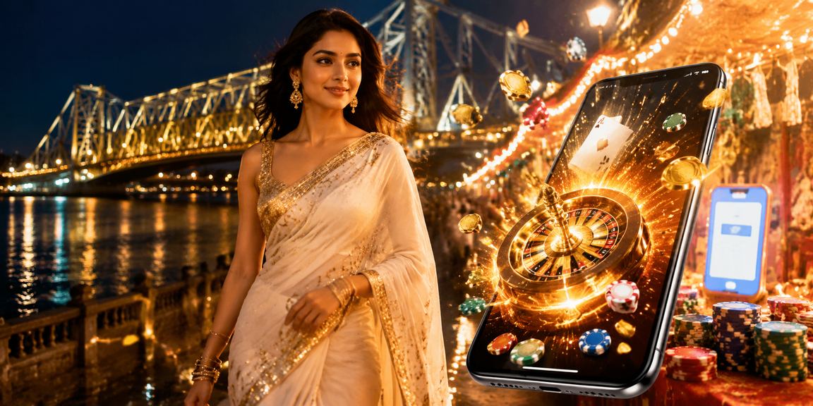 Evening casino session with slot machines near Howrah Bridge Kolkata